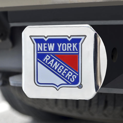 New York Rangers Color Hitch Cover Chrome 3.4"x4" 