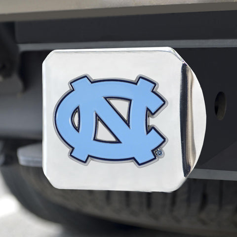 North Carolina Tar Heels Color Hitch Cover Chrome 3.4"x4" 