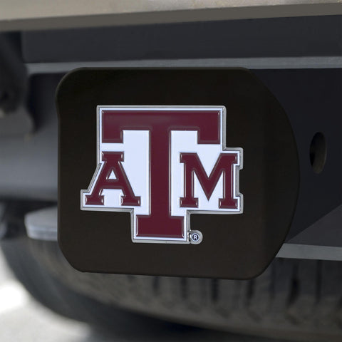 Texas A&M Aggies Hitch Cover Color on Black 3.4"x4" 