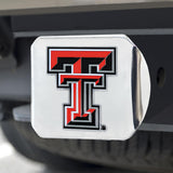 Texas Tech Red Raiders Color Hitch Cover Chrome 3.4"x4" 