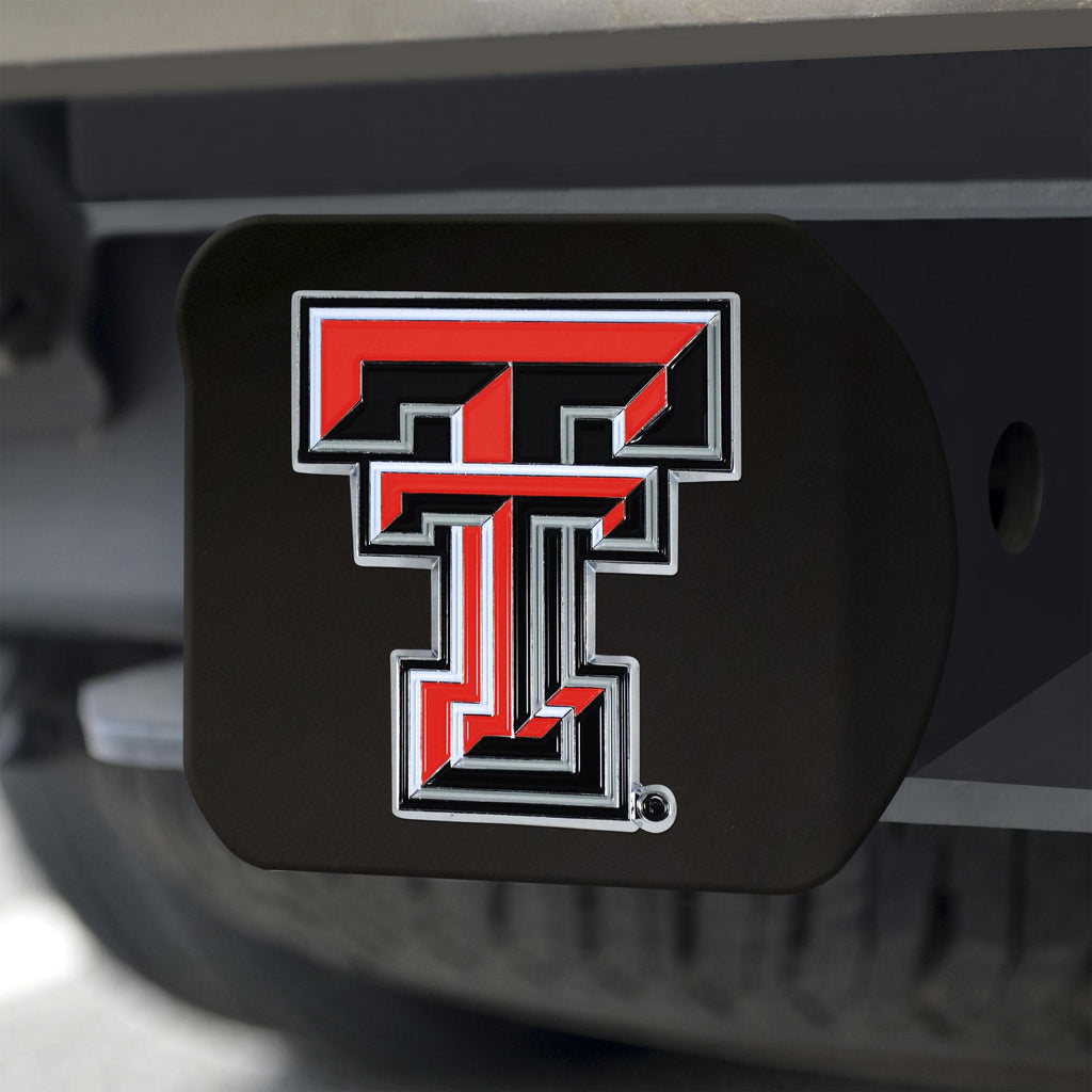 Texas Tech Red Raiders Hitch Cover Color on Black 3.4"x4" 