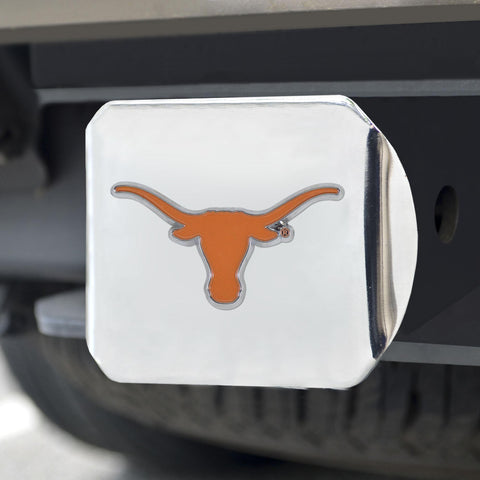 Texas Longhorns Color Hitch Cover Chrome 3.4"x4" 