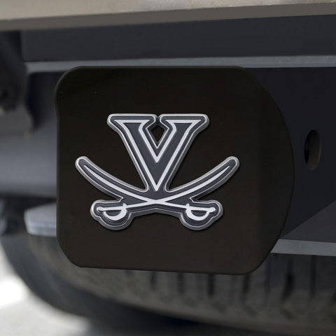 Virginia Cavaliers Hitch Cover Chrome on Black 3.4"x4" 