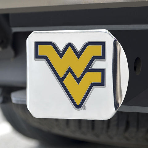 West Virginia Mountaineers Color Hitch Cover Chrome 3.4"x4" 