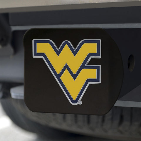 West Virginia Mountaineers Hitch Cover Color on Black 3.4"x4" 