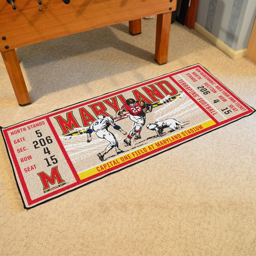 Maryland Terrapins Ticket Runner 30"x72" 