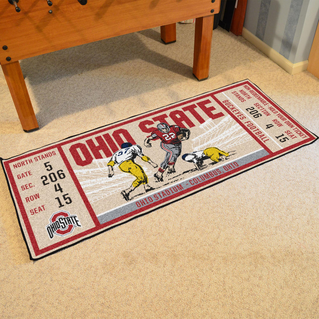 Ohio State Buckeyes Ticket Runner 30"x72" 