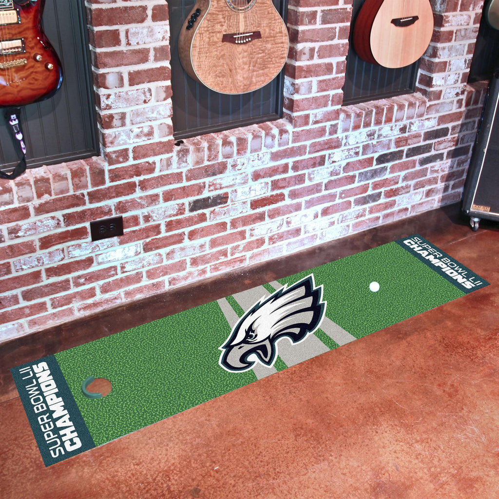 Philadelphia Eagles Super Bowl LII Champions Starter Putting Green Mat 30"x72" 