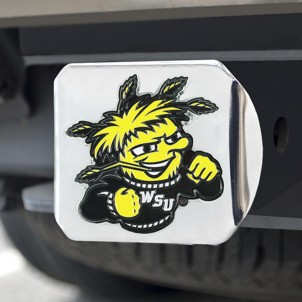 Wichita State Shockers Color Hitch Cover Chrome 3.4"x4" 