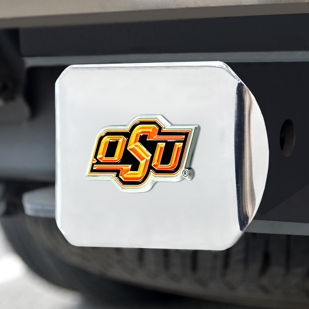 Oklahoma State Cowboys Color Hitch Cover Chrome 3.4"x4" 