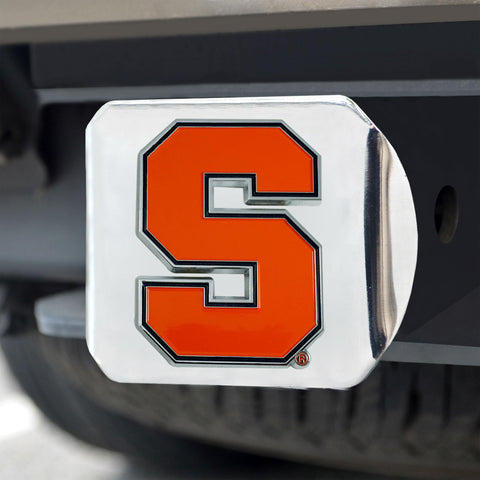 Syracuse Orangemen Color Hitch Cover Chrome 3.4"x4" 