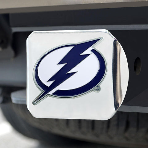 Tampa Bay Lightning Color Hitch Cover Chrome 3.4"x4" 