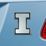 Illinois Fighting Illini Chrome Emblem 3"x3.2" 