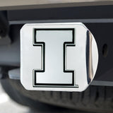 Illinois Fighting Illini Hitch Cover Chrome on Chrome 3.4"x4" 