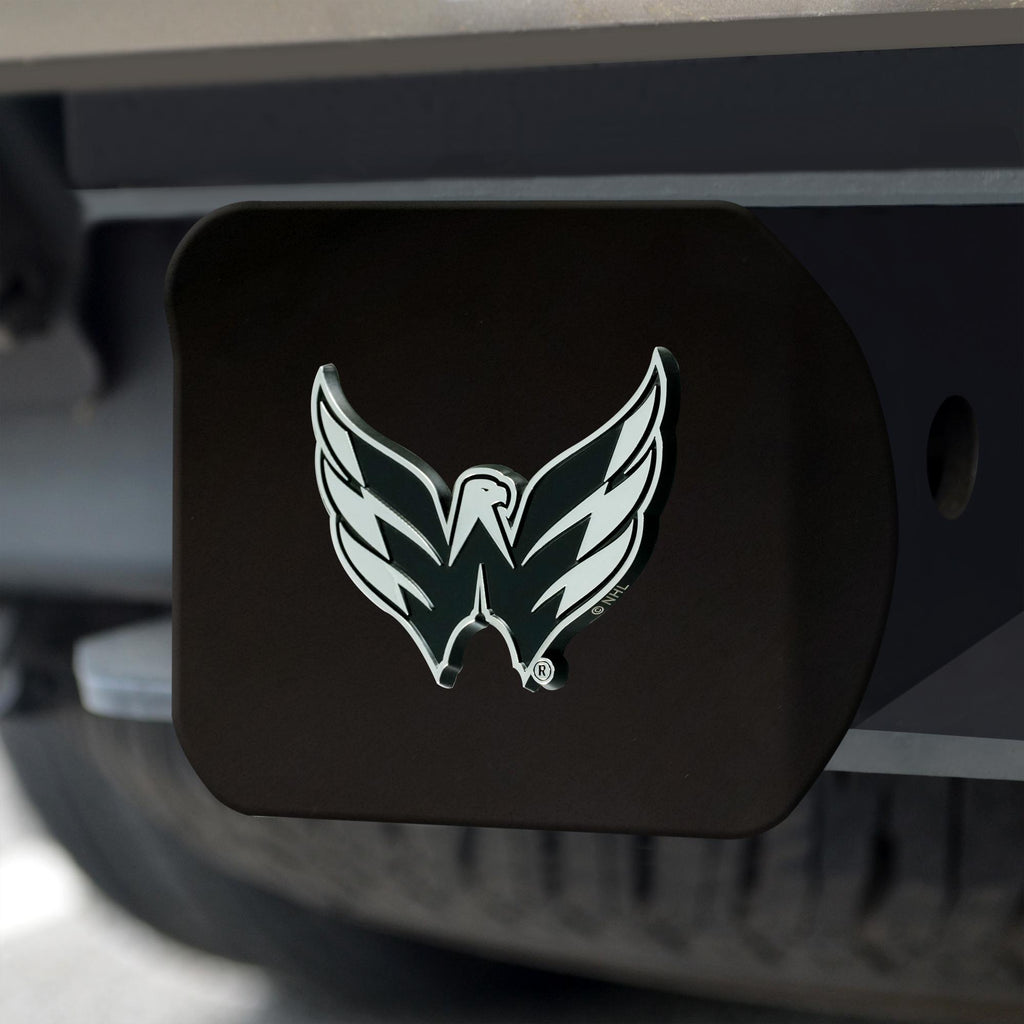 Washington Capitals Hitch Cover Chrome on Black 3.4"x4" 