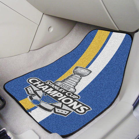 St. Louis Blues 2019 Stanley Cup Champions 2 pc Carpet Car Mat Set 