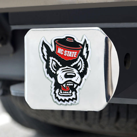 North Carolina State Wolfpack Color Hitch Cover Chrome 3.4"x4" 