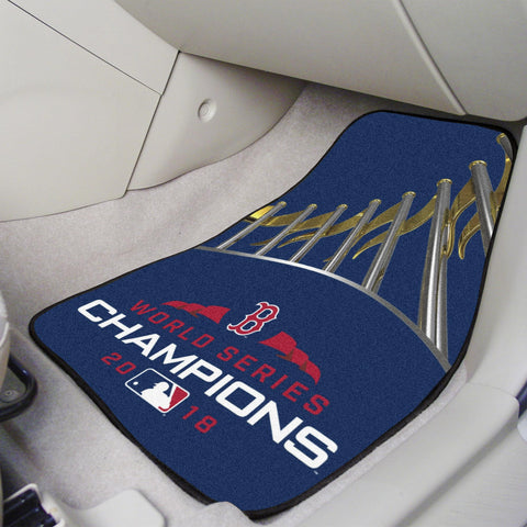 Boston Red Sox 2018 World Series Champions 2 piece Carpeted Cat Mats 18"x27" 