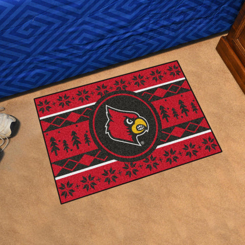 Louisville Cardinals Holiday Sweater Starter Mat 19"x30" 