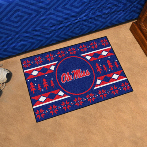 Ole Miss Rebels Holiday Sweater Starter Mat 19"x30" 