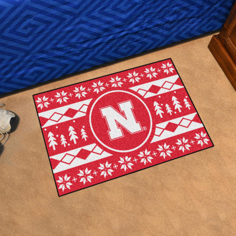 Nebraska Cornhuskers Holiday Sweater Starter Mat 19"x30" 