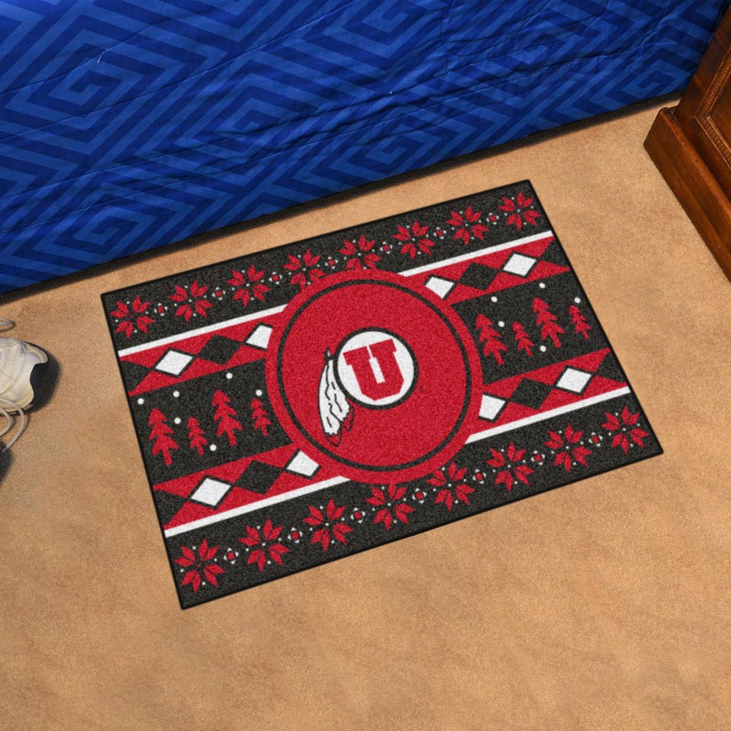 Utah Utes Holiday Sweater Starter Mat 19"x30" 