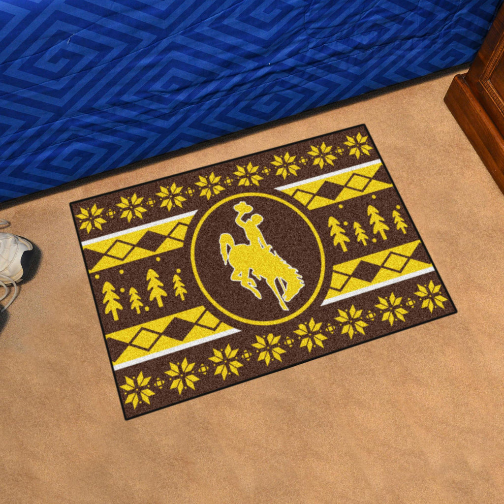 Wyoming Cowboys Holiday Sweater Starter Mat 19"x30" 