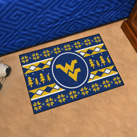 West Virginia Mountaineers Holiday Sweater Starter Mat 19"x30" 