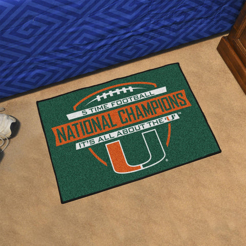 Miami Hurricanes Dynasty Starter Mat 19"x30" 