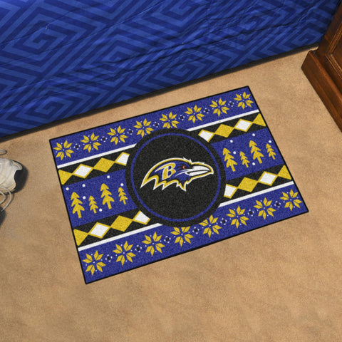 Baltimore Ravens Holiday Sweater Starter Mat 19"x30" 