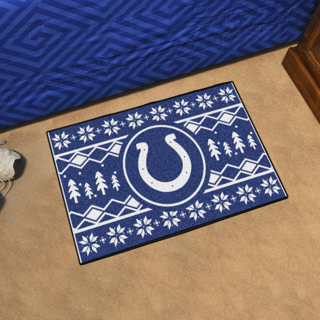 Indianapolis Colts Holiday Sweater Starter Mat 19"x30" 