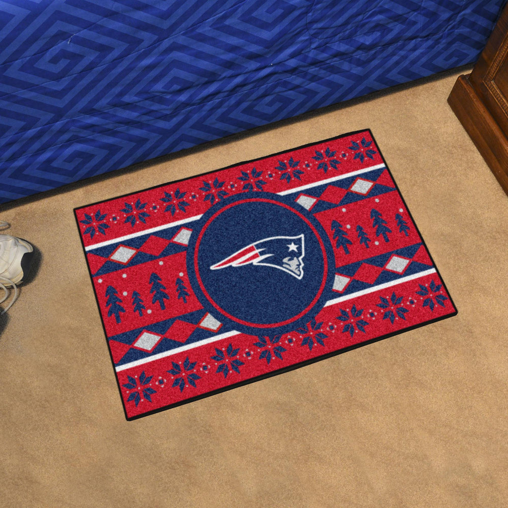 New England Patriots Holiday Sweater Starter Mat 19"x30" 