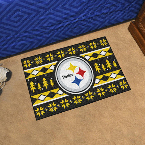 Pittsburgh Steelers Holiday Sweater Starter Mat 19"x30" 