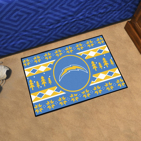 Los Angeles Chargers Holiday Sweater Starter Mat 19"x30" 