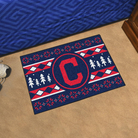 Cleveland Indians Holiday Sweater Starter Mat 19"x30" 