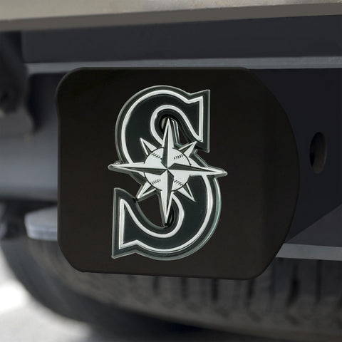 Seattle Mariners Hitch Cover Black 3.4"x4" 