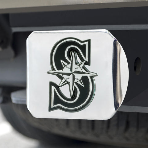 Seattle Mariners Hitch Cover Chrome 3.4"x4" 