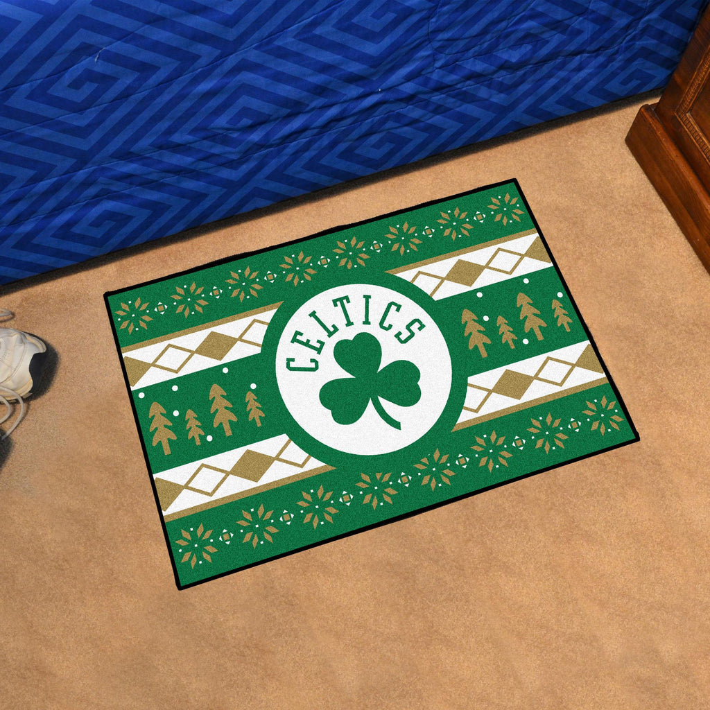 Boston Celtics Holiday Sweater Starter Mat 19"x30" 