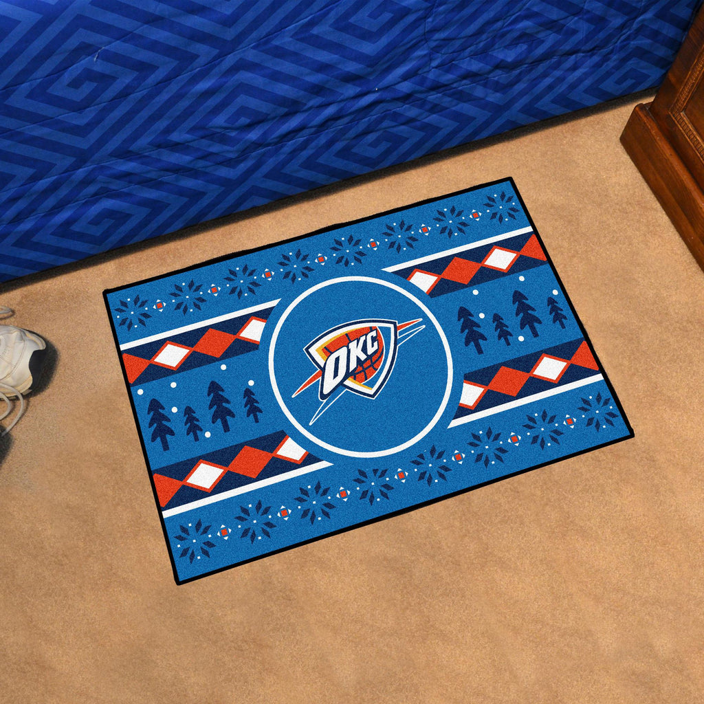 Oklahoma City Thunder Holiday Sweater Starter Mat 19"x30" 