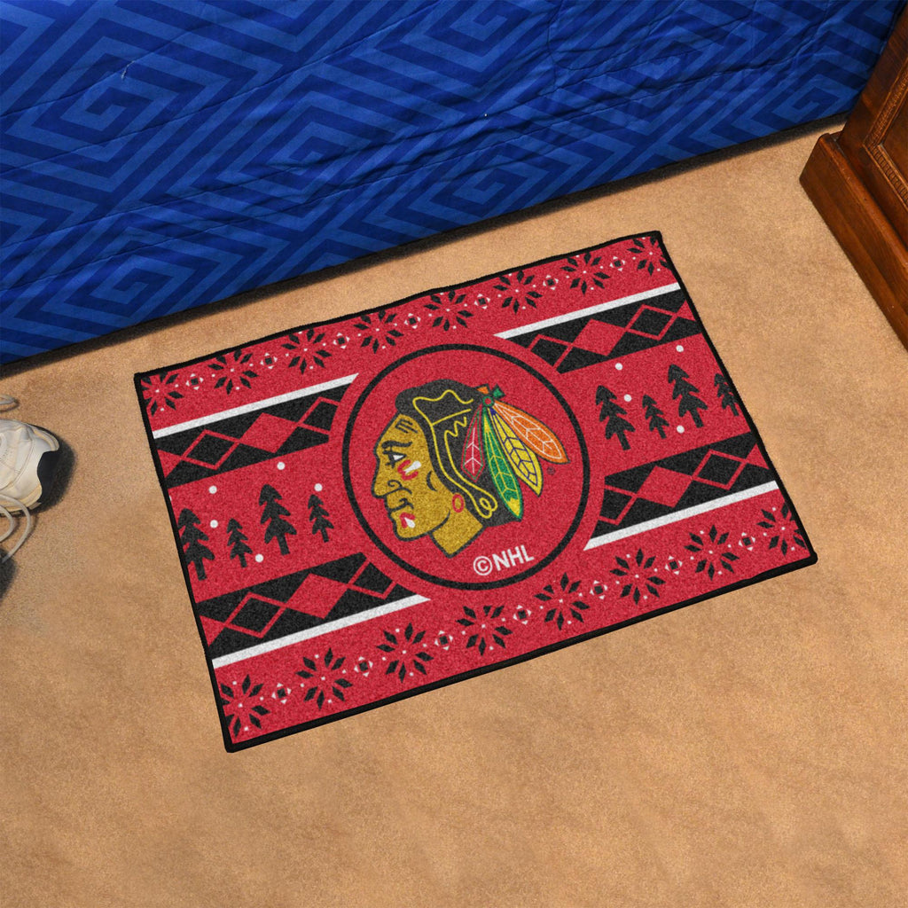 Chicago Blackhawks Holiday Sweater Starter Mat 19"x30" 