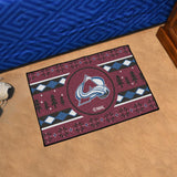 Colorado Avalanche Holiday Sweater Starter Mat 19"x30" 