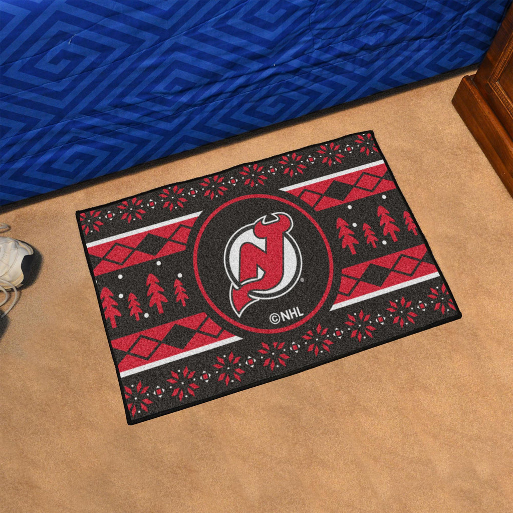 New Jersey Devils Holiday Sweater Starter Mat 19"x30" 