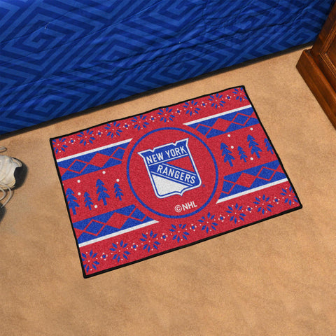 New York Rangers Holiday Sweater Starter Mat 19"x30" 