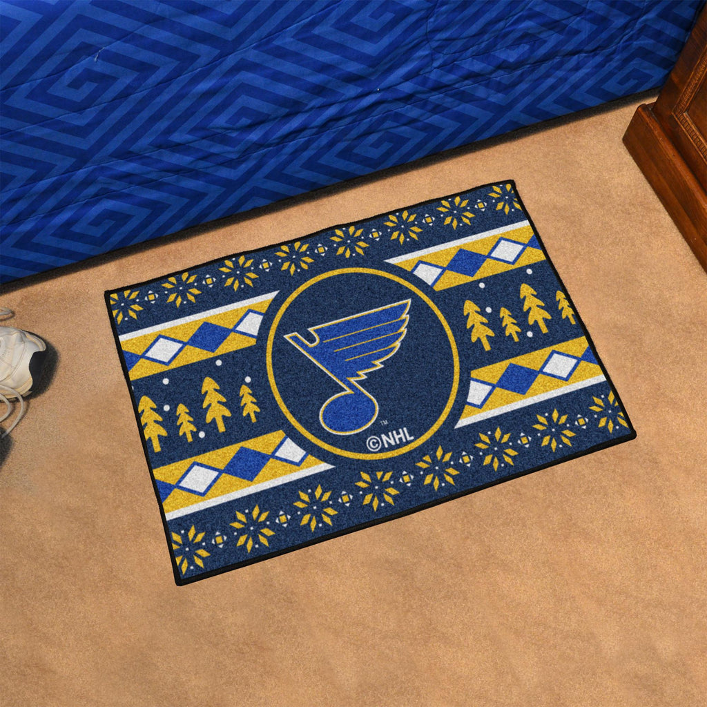 St. Louis Blues Holiday Sweater Starter Mat 19"x30" 