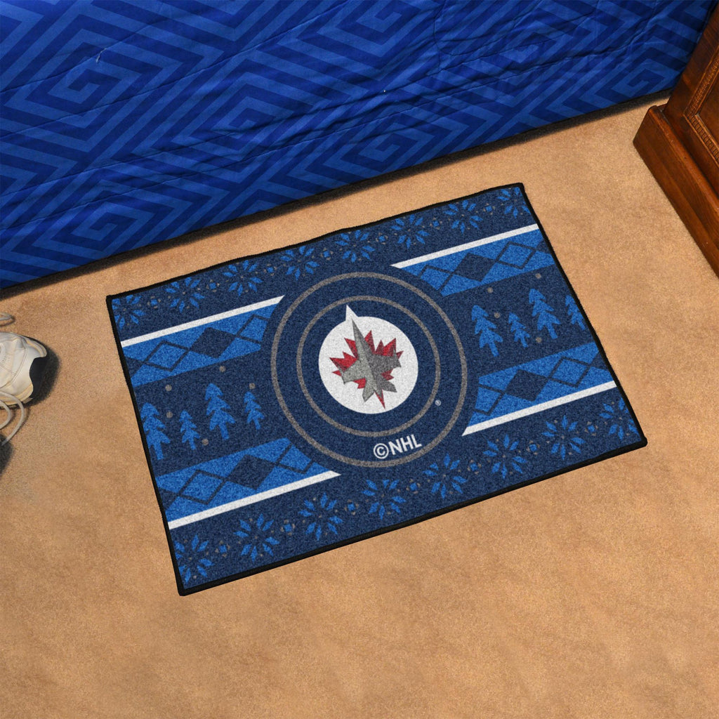 Winnipeg Jets Holiday Sweater Starter Mat 19"x30" 