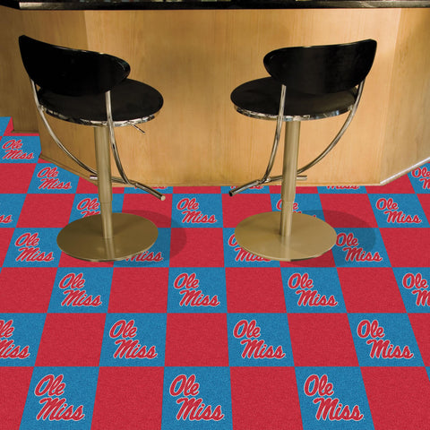 Ole Miss Rebels Team Carpet Tiles 18"x18" tiles 