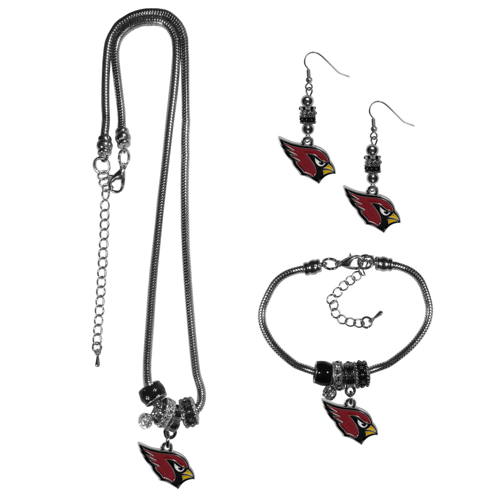 Arizona Cardinals Euro Bead Jewelry 3 piece Set