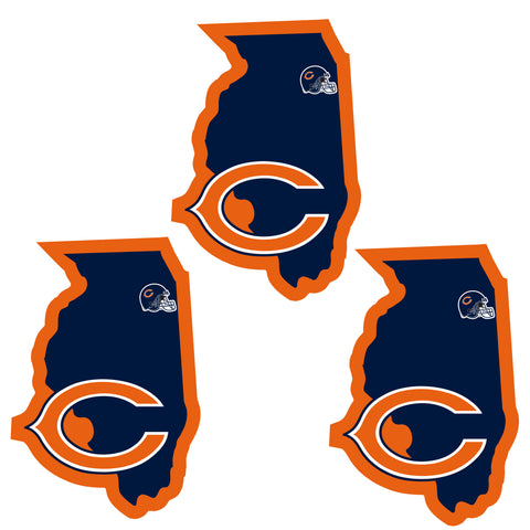 Chicago Bears   Home State Decal 3pk 