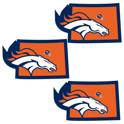 Denver Broncos   Home State Decal 3pk 