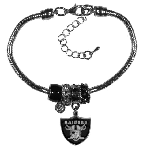 Oakland Raiders Euro Bead Bracelet